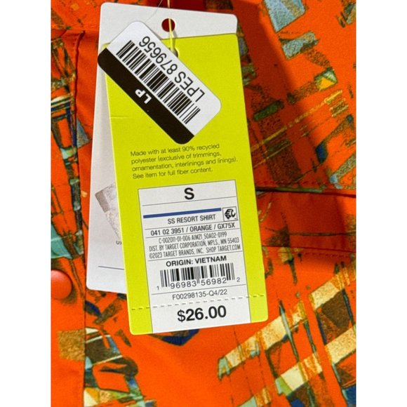 All in Motion Men's Short Sleeve Resort T-Shirt, Coral Orange, Size S, NWT - Picture 3 of 5